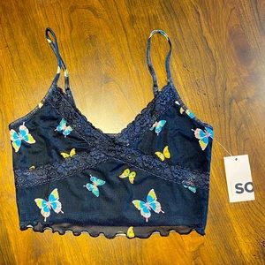 SO Lace Trim Print Cami